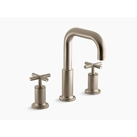 Kohler Tub Filler, 8 in, 3, Widespread; Deck Mounted, Brushed Bronze T14428-3-BV